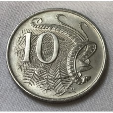 AUSTRALIA 1977 . TEN 10 CENTS COIN . LYREBIRD